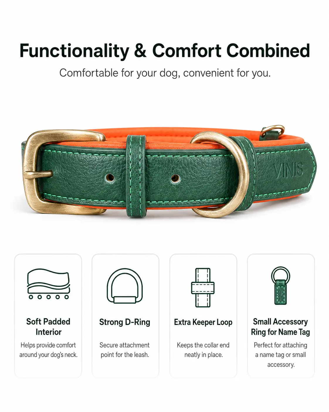 vinis leather sand collar vinis leather sand collar