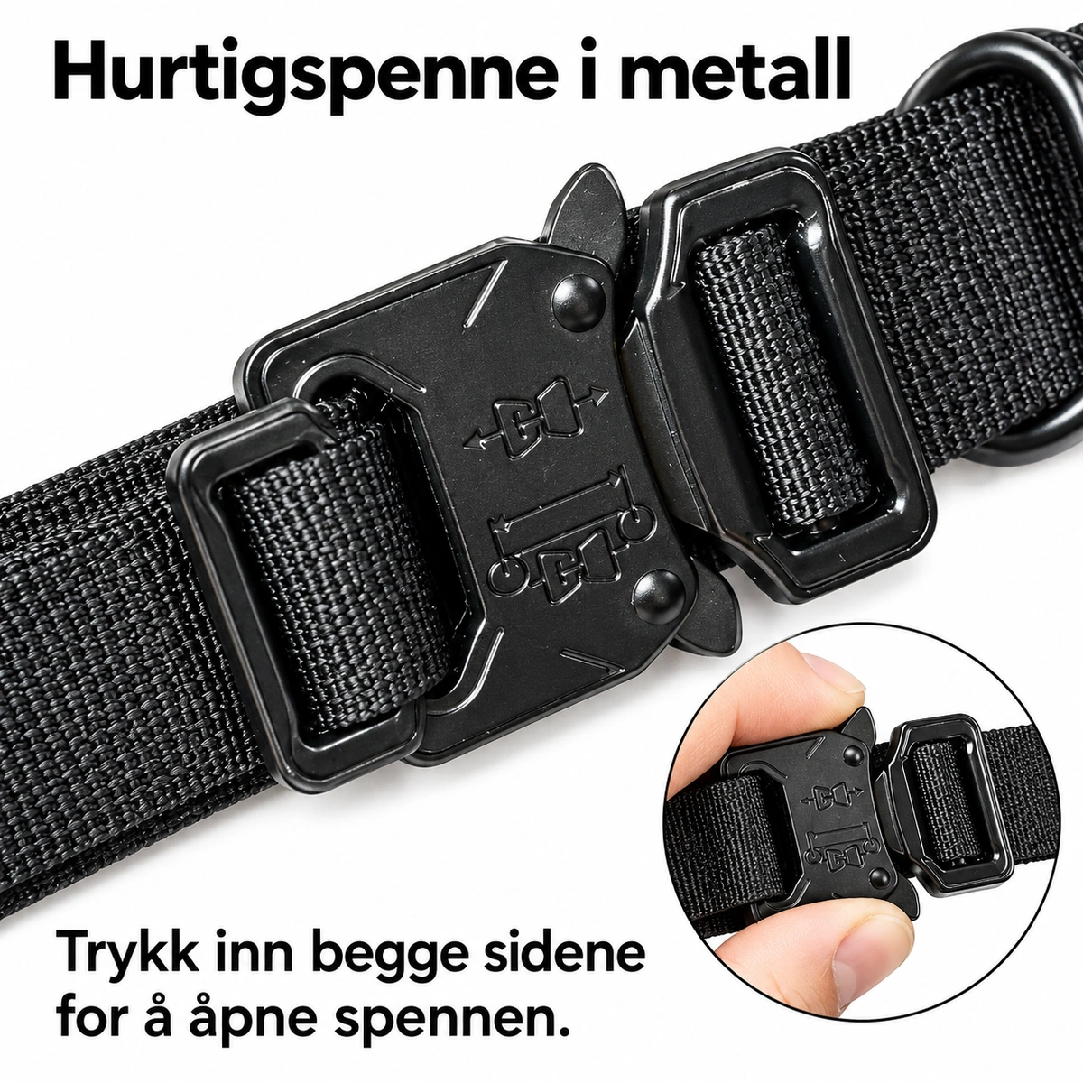 Svart taktisk hundehalsbånd med håndtak – polstret juoda sagtis instrukcija 1200x1200
